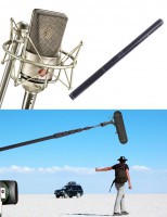 MIX trabalhando com microfones como o alemão Neumann utilizado por estrelas da música mundial e Shotgun para captações de áudio direcionais. 